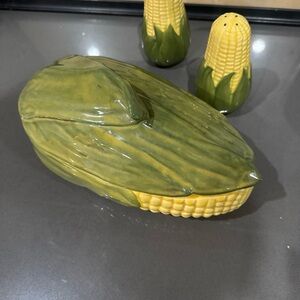 Ceramic Corn Design Butter Dish